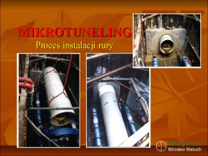 Mikrotuneling, proces instalacji rury.